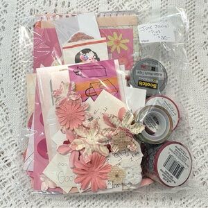 DIY Junk Journal Mystery Surprise Kit - ‘Pink’ - Vintage Ephemera 100 + PIECES